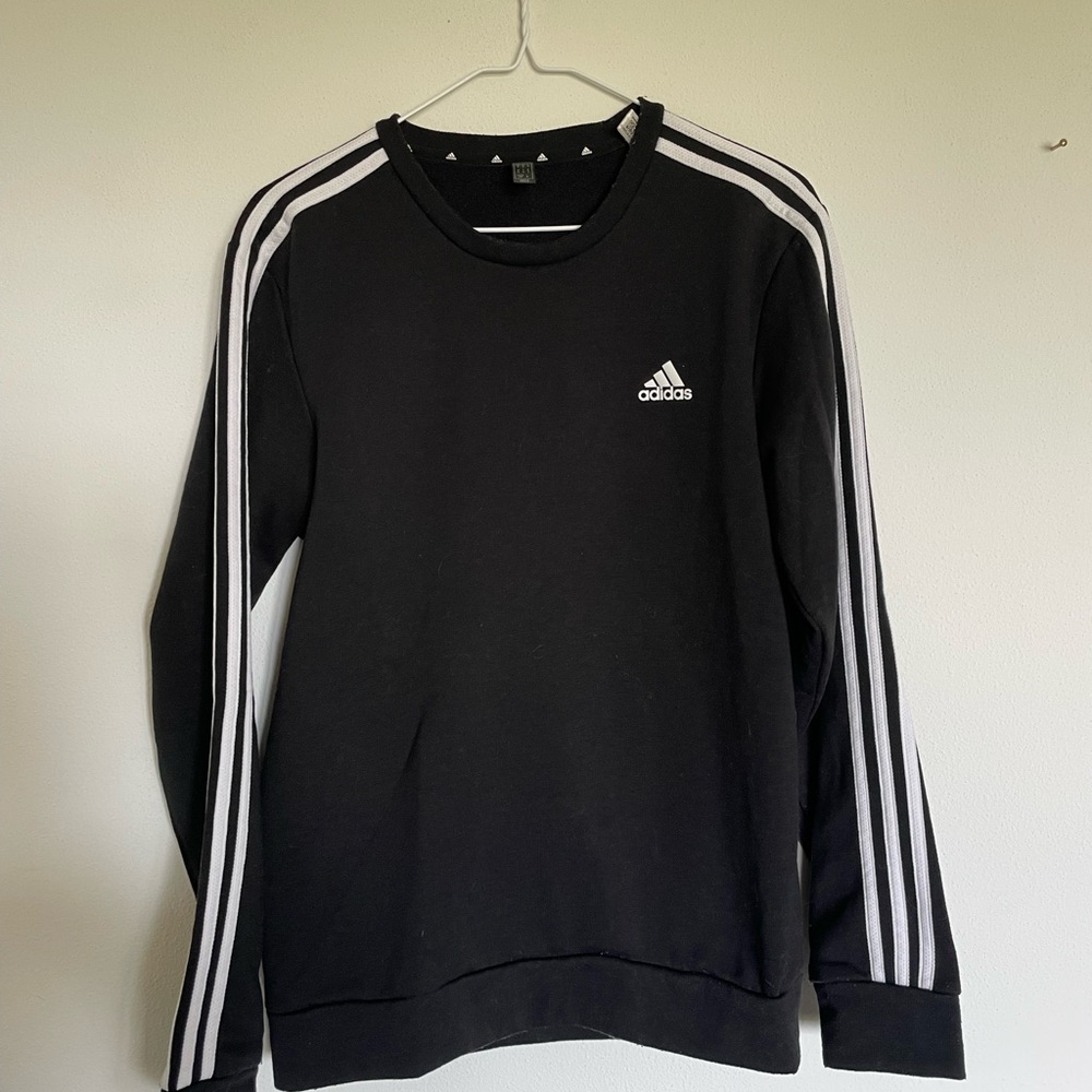 Adidas Men's Black Crewneck Sweater